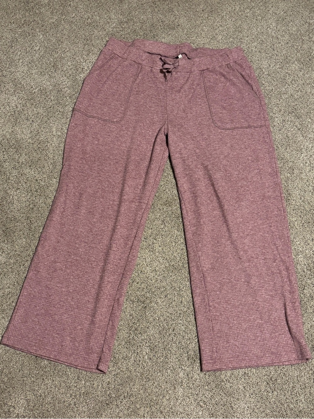 Soma Wide-Leg Knit Lounge Pants - Mauve Pink